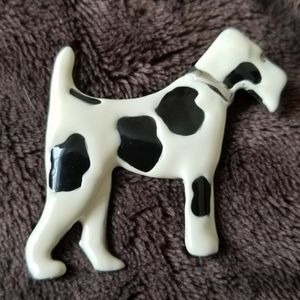 Vintage Scottish Terrier Enamel Brooch